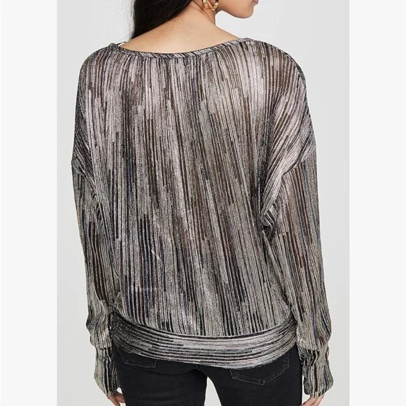 Ramy Brook Shimmering Silver Blouse - Picture 2 of 12